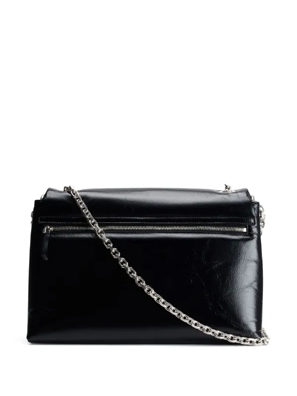 AMI Paris Voulez-Vous Leather Shoulder Bag | Black | FARFETCH