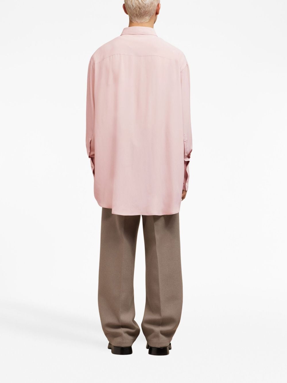 Shop Ami Alexandre Mattiussi Button-down Oversized Shirt In Pink
