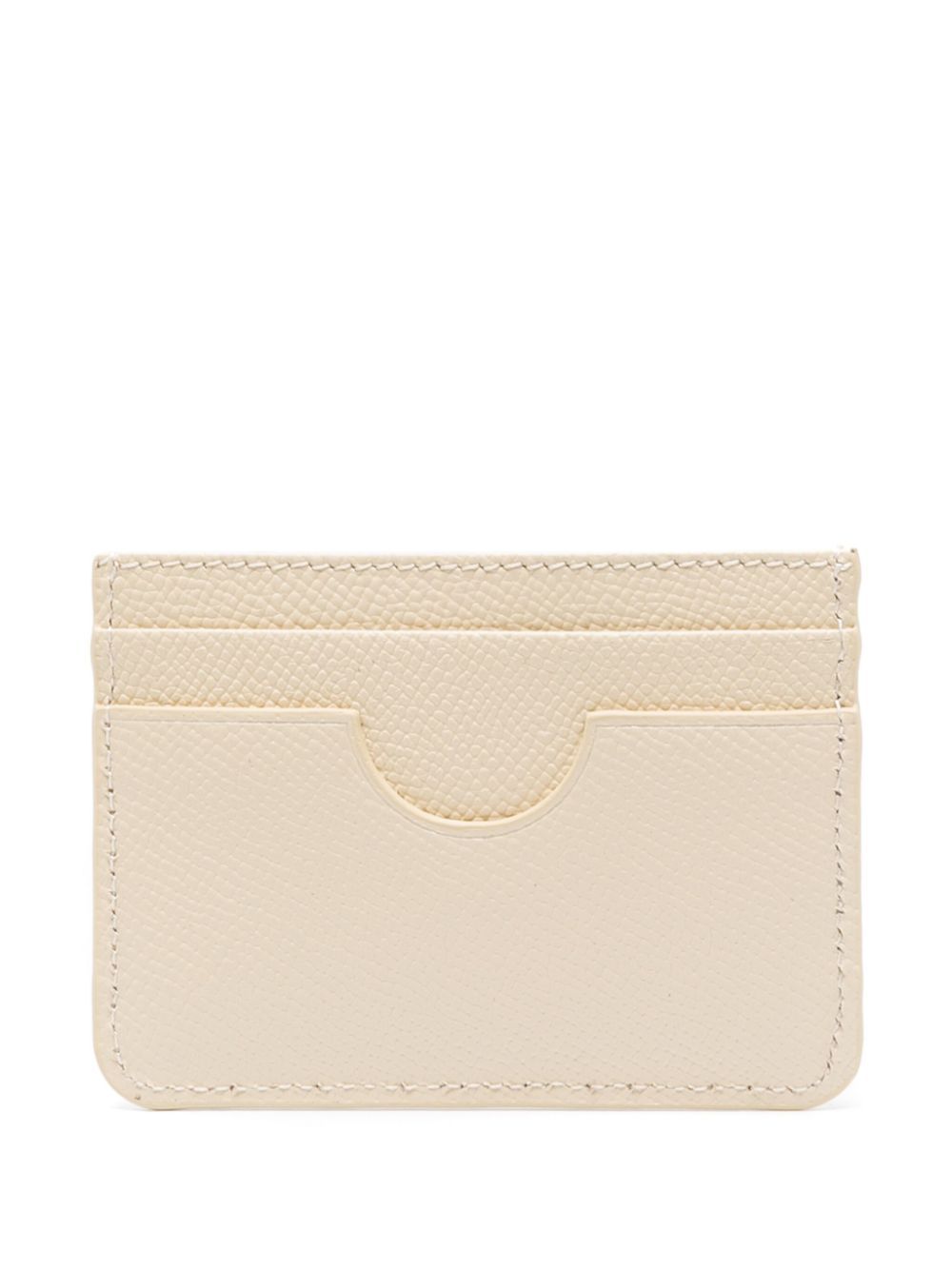 Shop Ami Alexandre Mattiussi Ami De Coeur Leather Card Holder In 185 Ivory