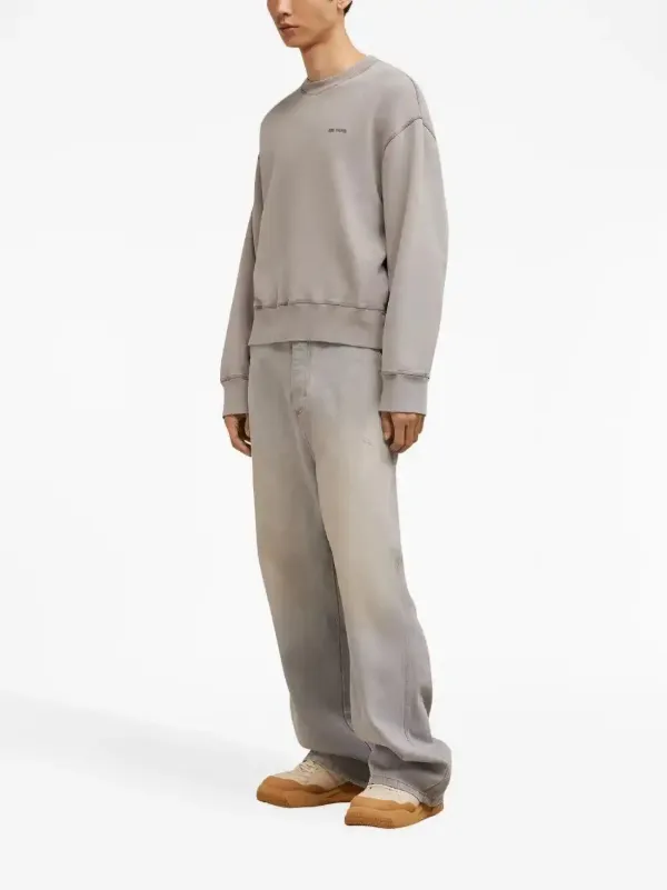 美品　AMI PARIS グレー クルーネックスウェット AMI Paris ロゴ スウェットシャツ | グレー | FARFETCH JP