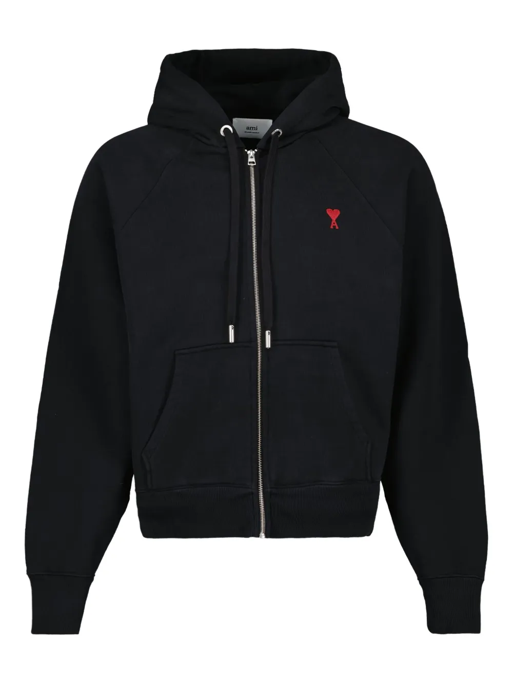 AMI Paris Hoodie met geborduurd logo Zwart