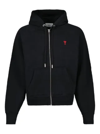 ami ブラック L ジップパーカー AMI Paris AMI DE COEUR ジップ パーカー | ブラック | FARFETCH JP