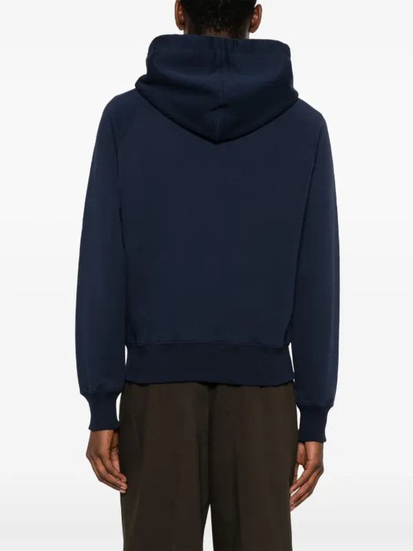 【関税&送料込】Ami Blue Hoodie AMI Paris Ami De Coeur-embroidered zip-up Hoodie | Blue