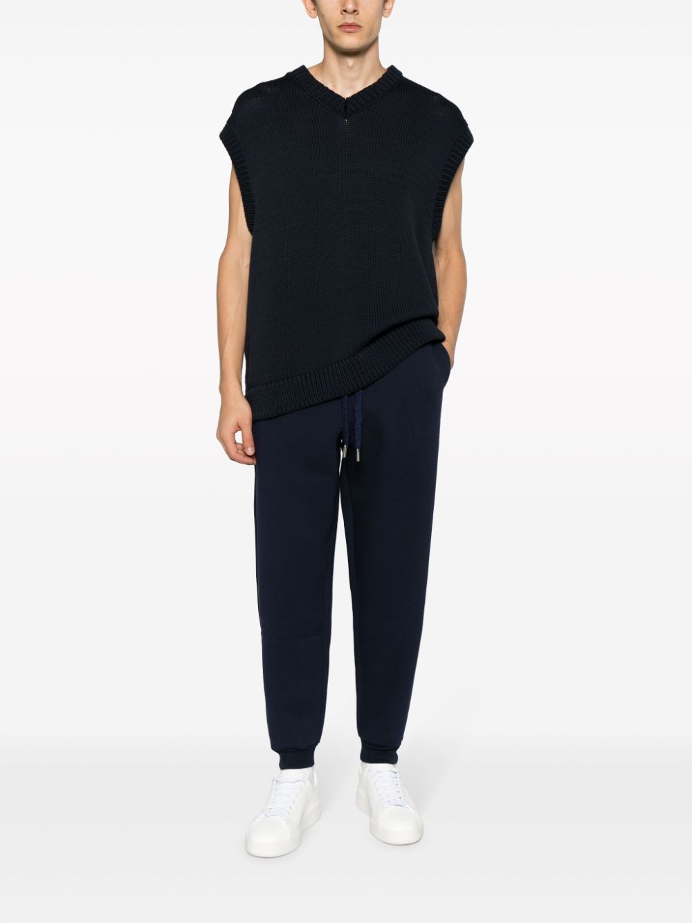 Shop Ami Alexandre Mattiussi Drawstring-waist Tapered Track Pants In Blue