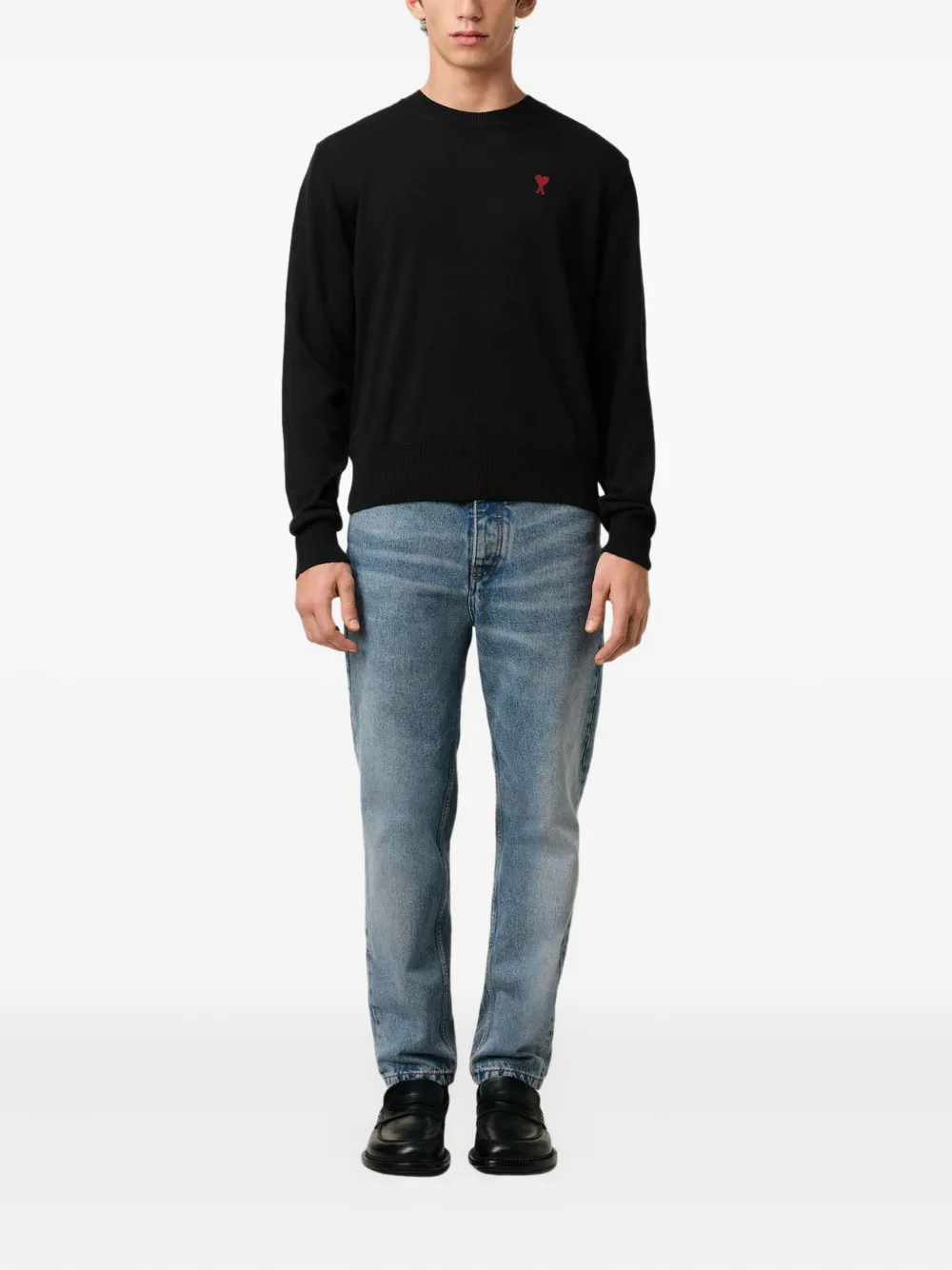 AMI Paris logo-embroidered wool jumper | Knitted Sweaters | Image 2