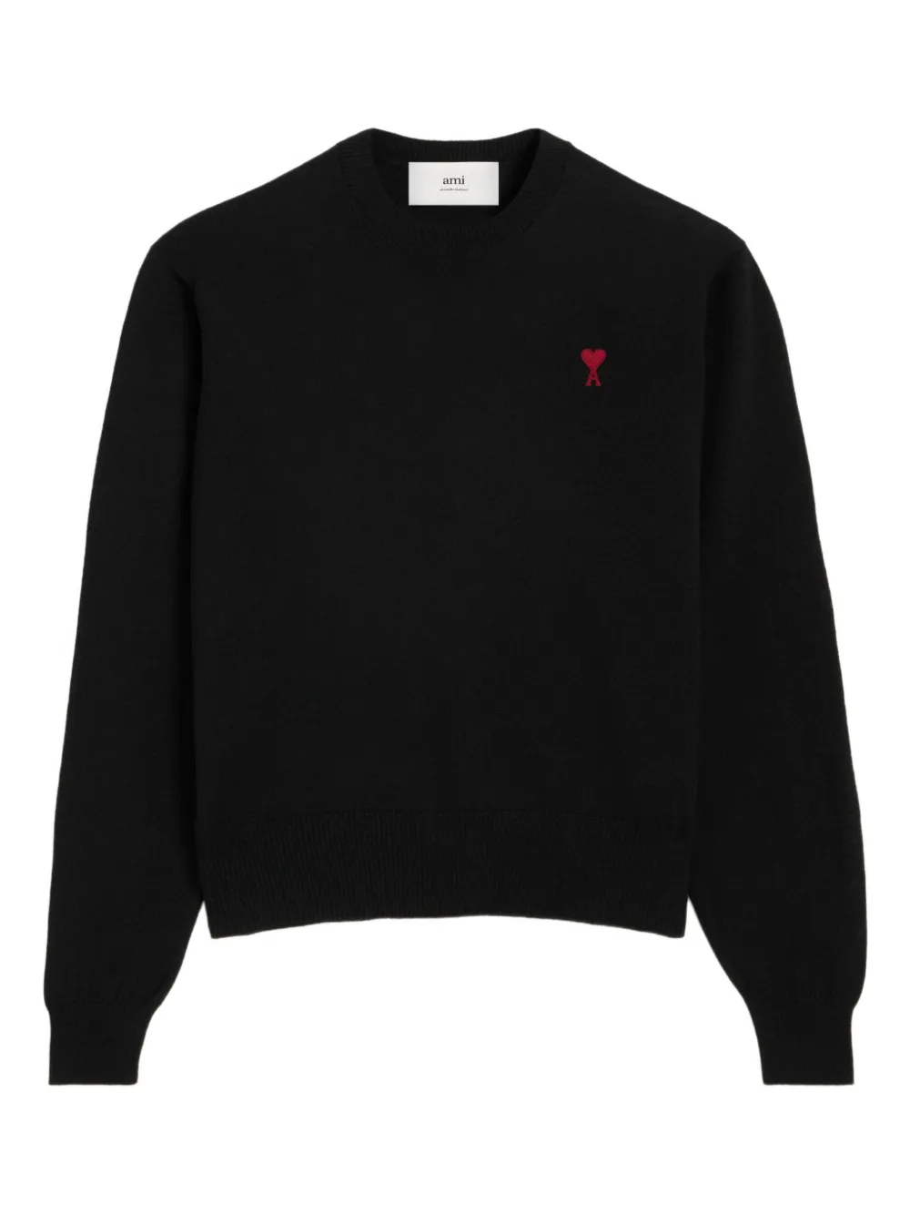 AMI Paris logo-embroidered wool jumper | Black | Image 1