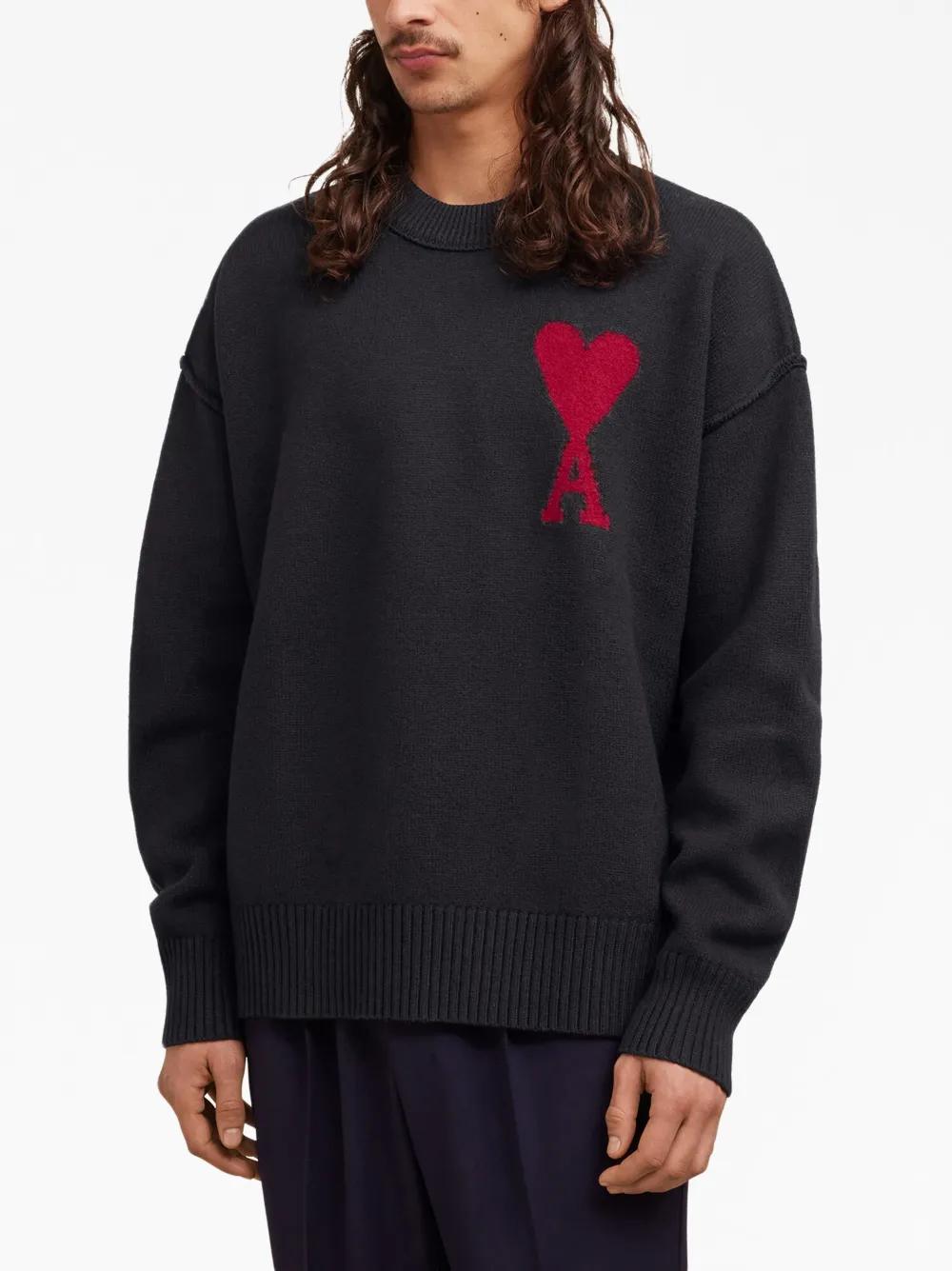 AMI Paris intarsia-knit Wool Jumper - Farfetch