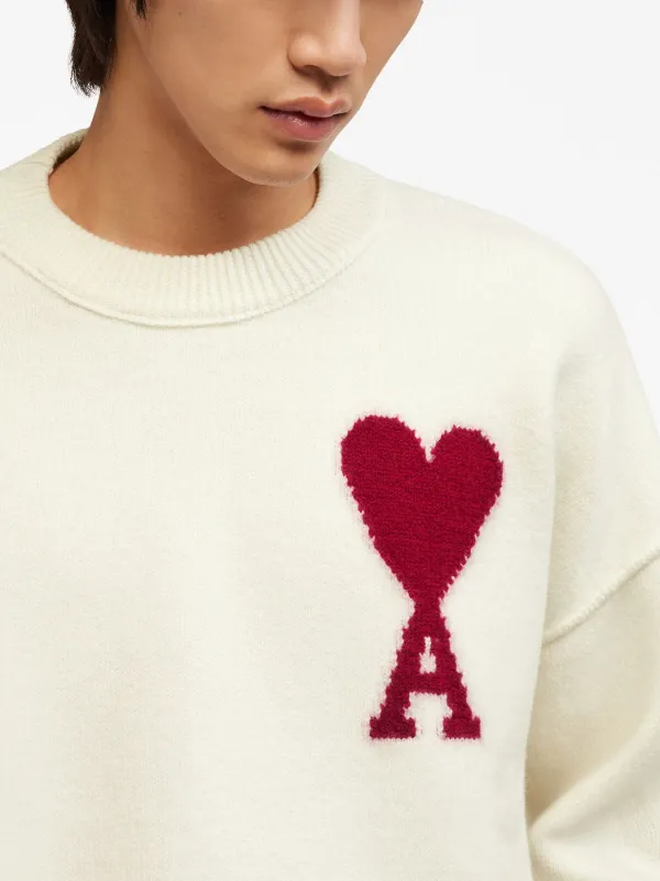 AMI Paris intarsia-knit Wool Jumper - Farfetch