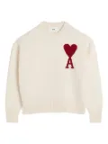 AMI Paris intarsia-knit wool sweater - White