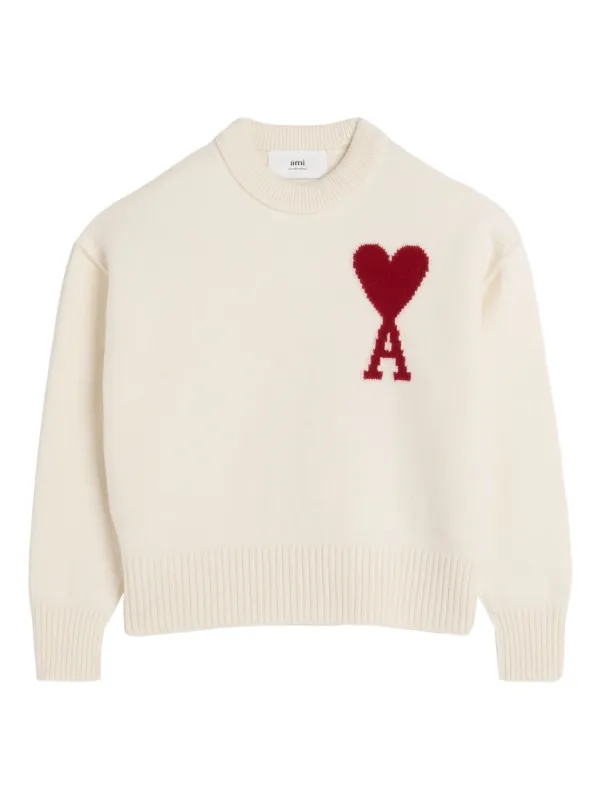 AMI Paris Ami De Coeur セーター | ホワイト | FARFETCH JP