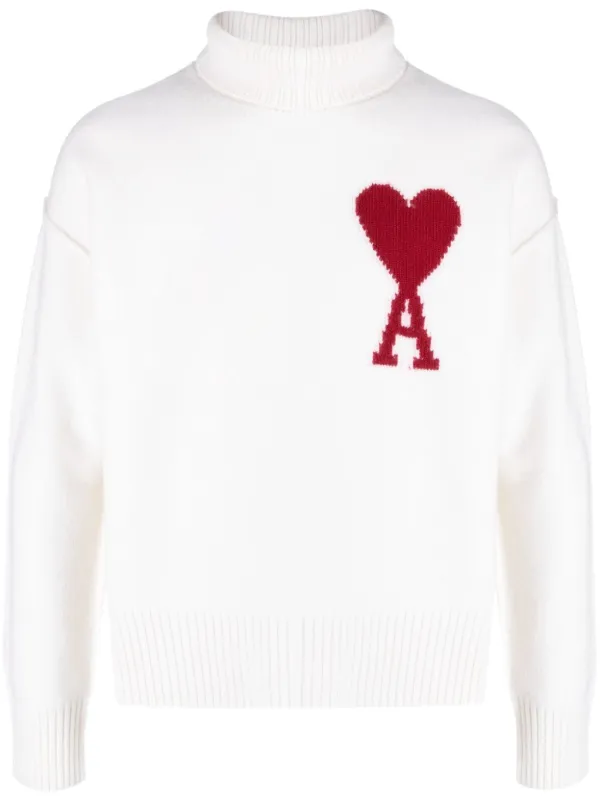 AMI Paris intarsia-logo Wool Jumper - Farfetch