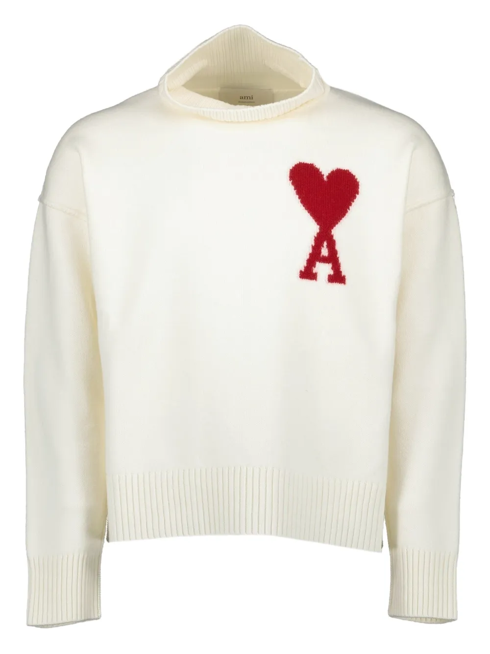 AMI Paris intarsia-logo wool jumper | White | Image 1