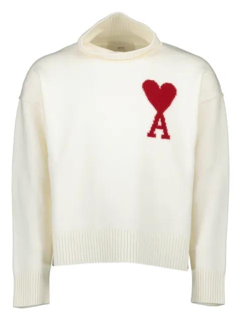 AMI Paris intarsia-logo wool jumper