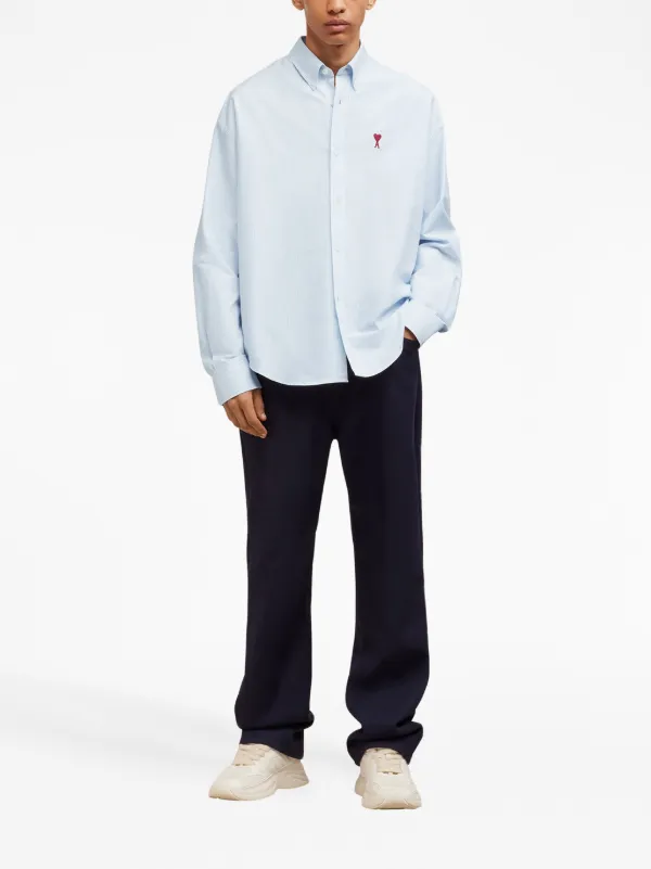 AMI Paris ストライプ シャツ | ブルー | FARFETCH JP