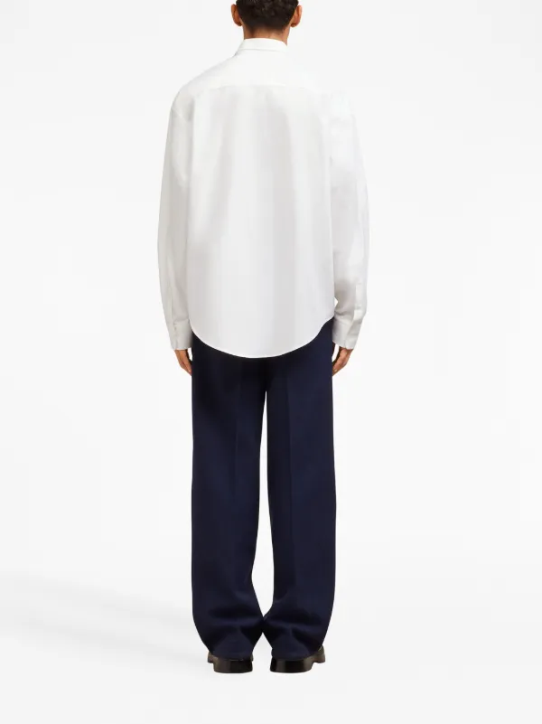 AMI Paris logo-embroidered Poplin Shirt | White | FARFETCH AZ