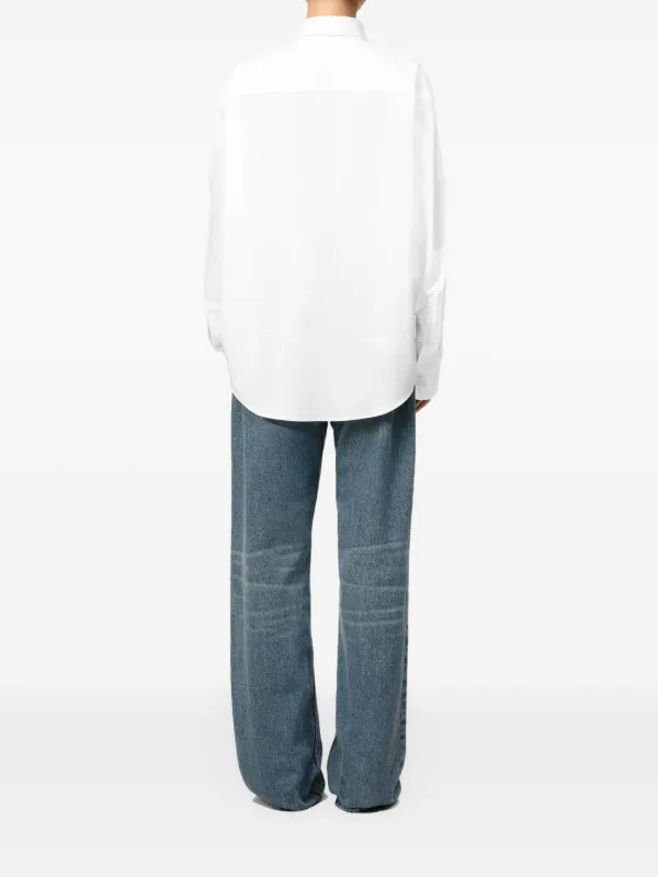 【関税込み】AMI PARIS POPLIN SHIRT AMI Paris logo-embroidered Poplin Shirt | White | FARFETCH