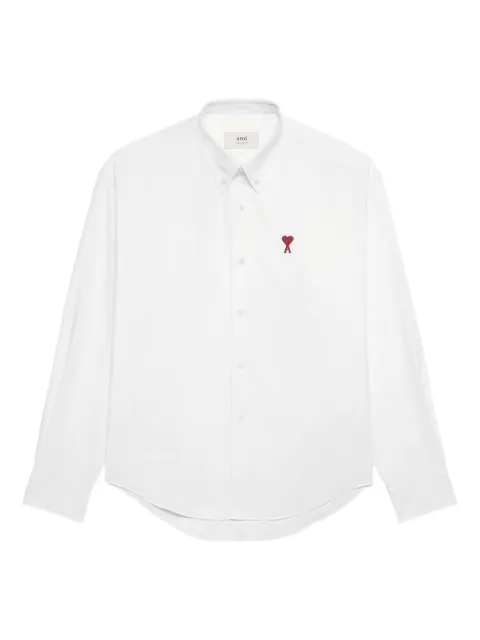 AMI Paris logo-embroidered poplin shirt