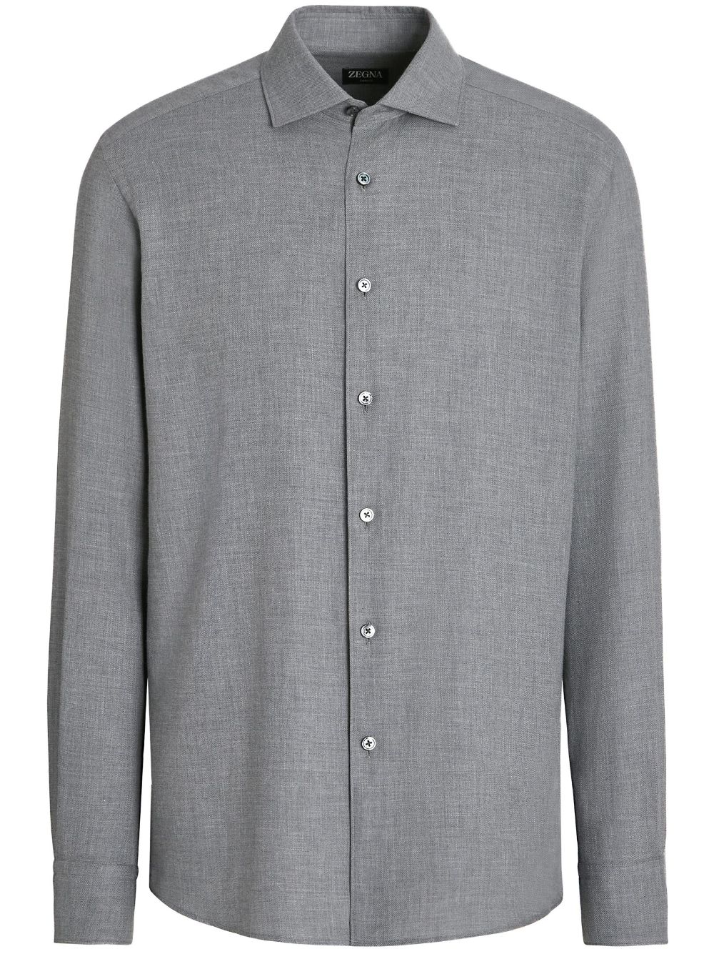 Shop Zegna Cashco Cotton-cashmere Shirt In Grey