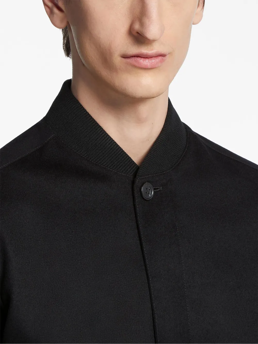 Zegna Elements Oasi cashmere bomber jacket Zwart