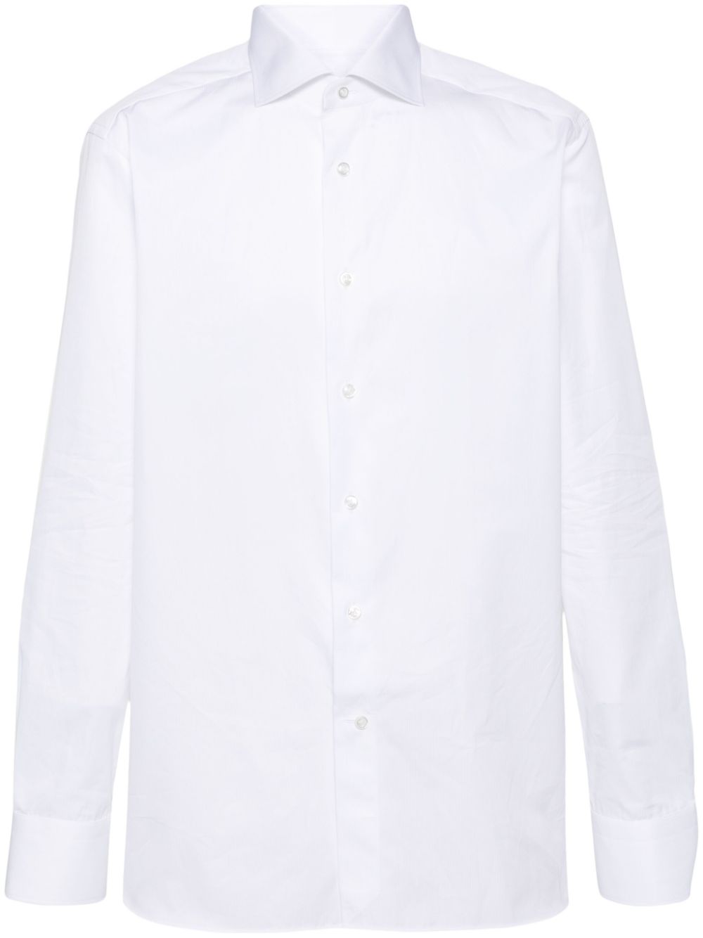 Zegna tonal pinstripe-pattern shirt - White