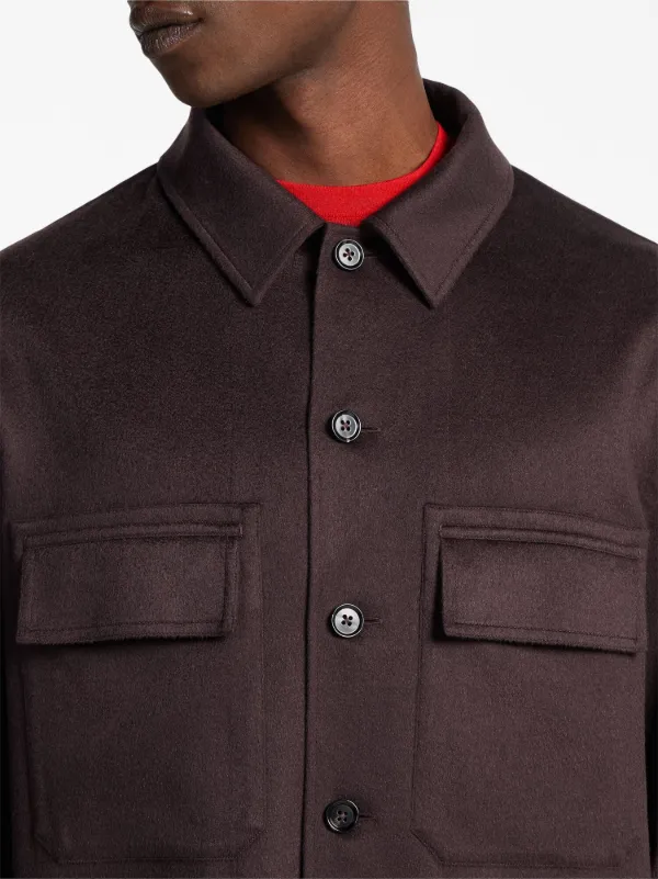Zegna Alba Oasi カシミア オーバーシャツ | レッド | FARFETCH JP