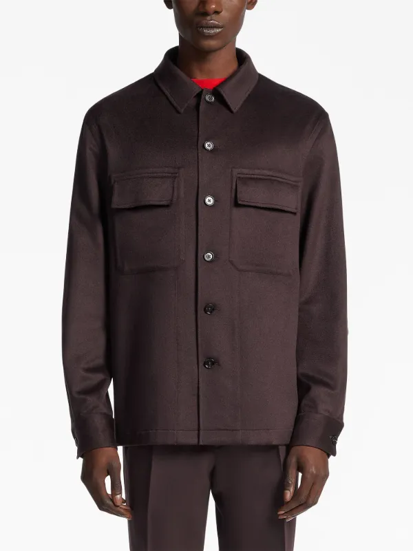 Zegna Alba Oasi カシミア オーバーシャツ | レッド | FARFETCH JP