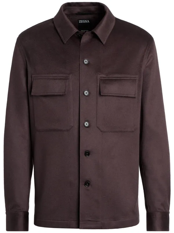 Zegna Alba Oasi カシミア オーバーシャツ | レッド | FARFETCH JP