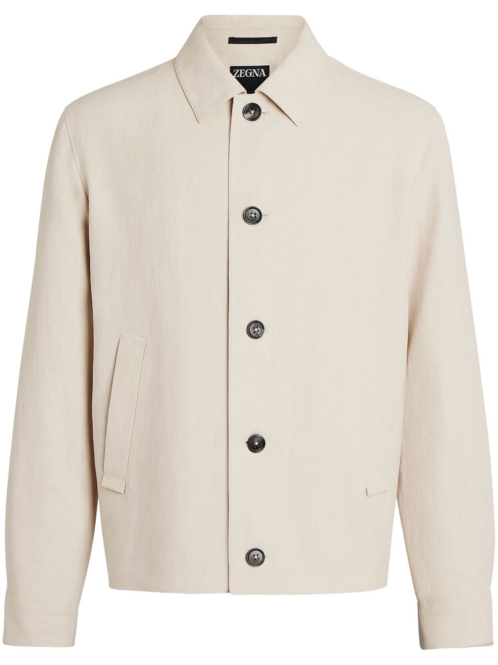 Zegna Linen Shirt Jacket In Neutrals | ModeSens