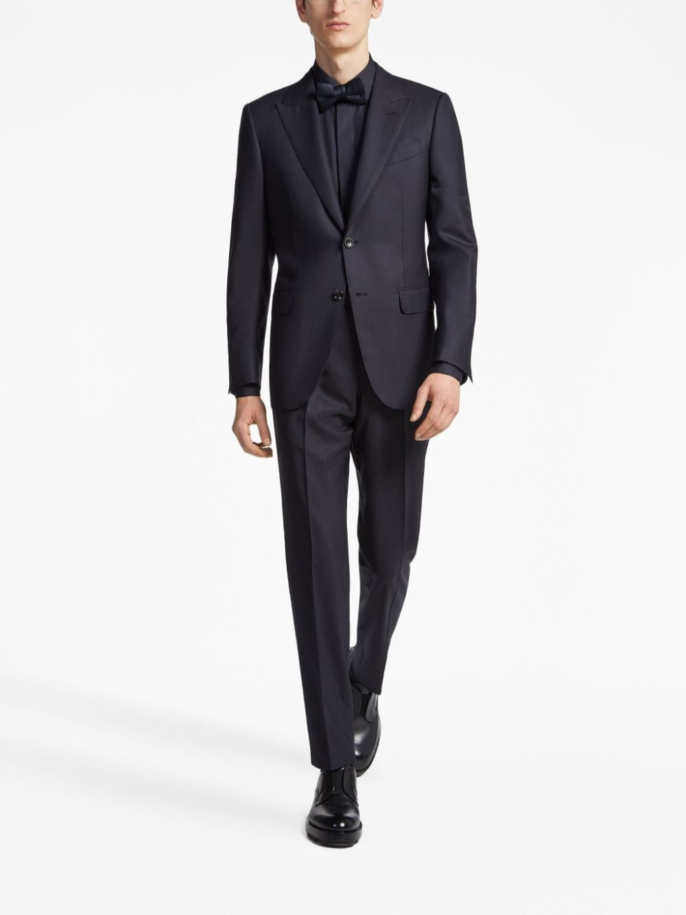 Zegna single-breasted wool suit - Blauw