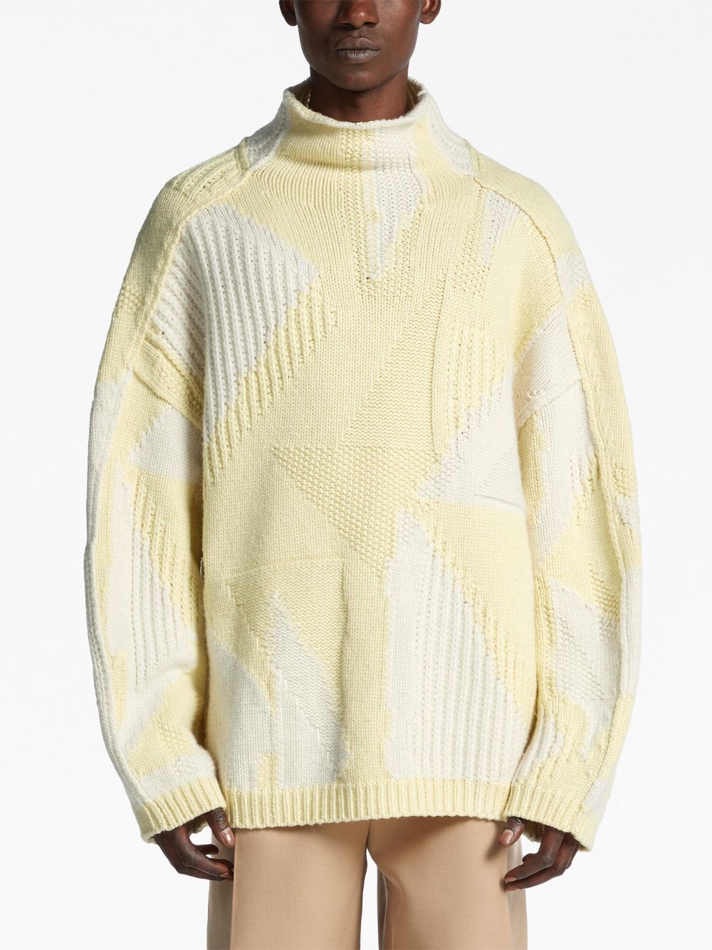 Zegna high-neck cable-knit cashmere sweater - Geel