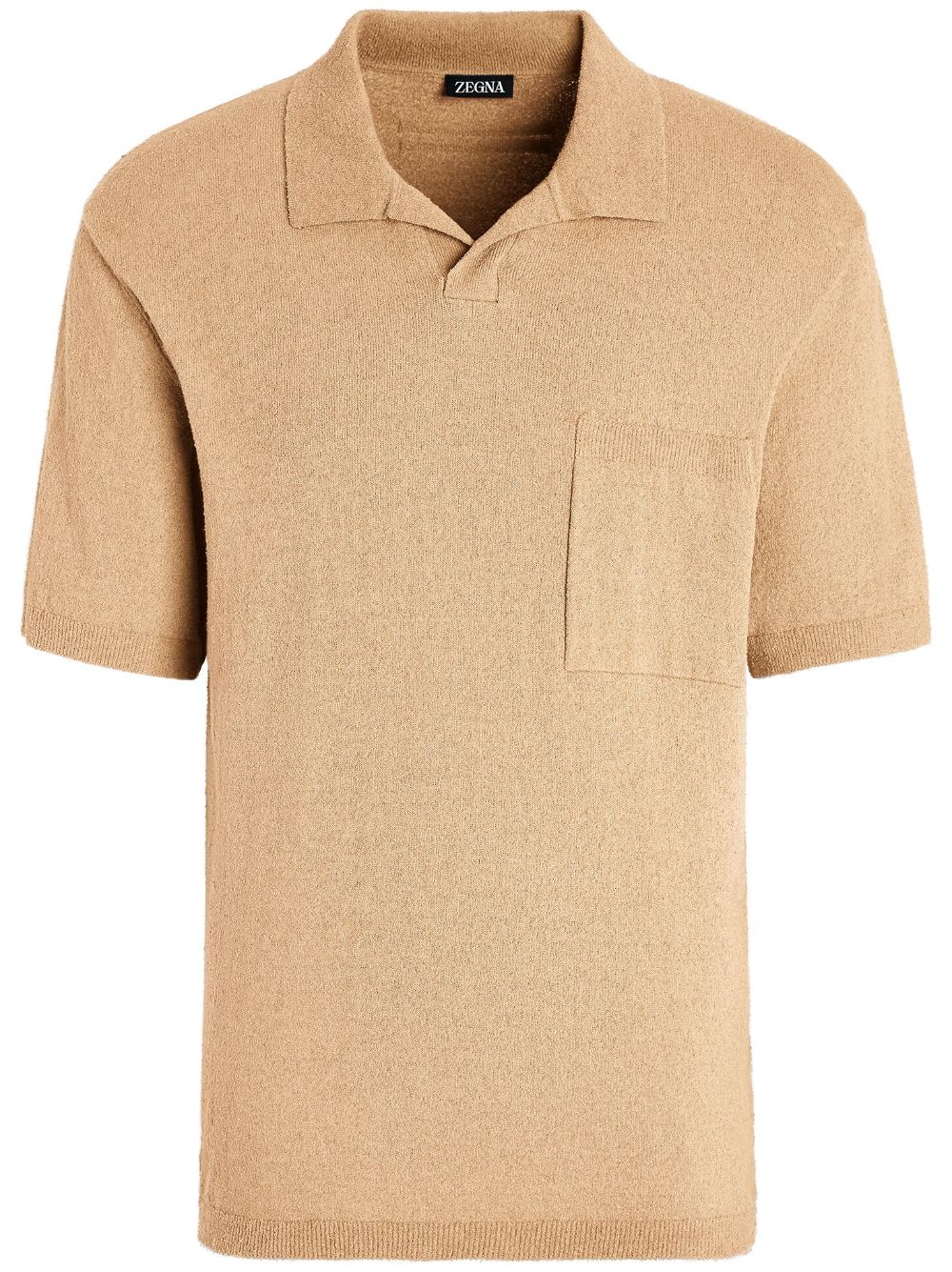 Zegna Short-sleeve Textured Polo Shirt In Yellow