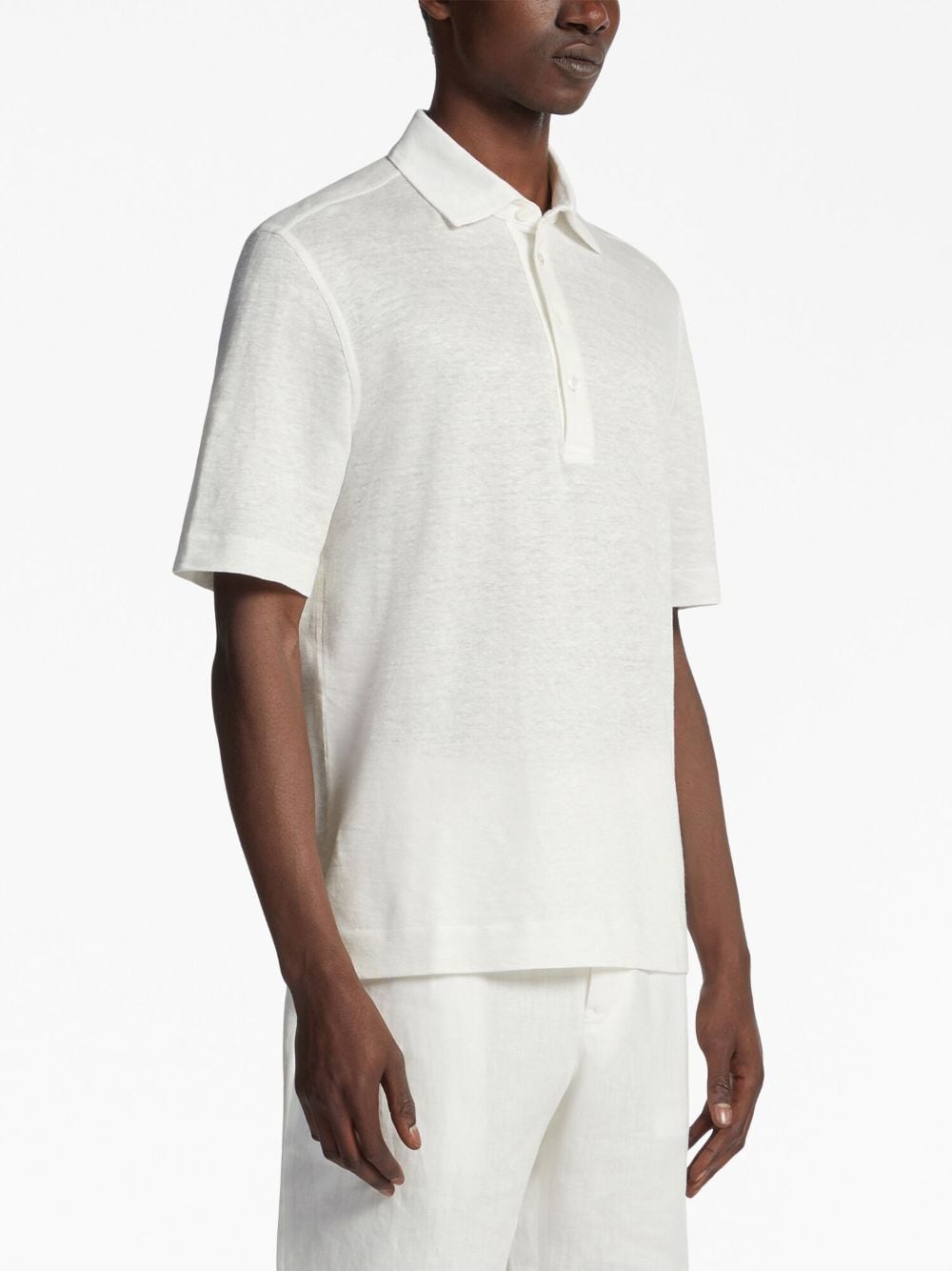 Zegna Linnen poloshirt - Wit