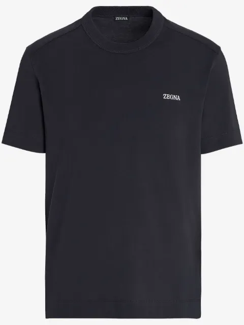 Zegna logo-embroidered cotton T-shirt