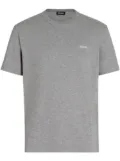 Zegna logo-embroidered cotton T-shirt - Grey