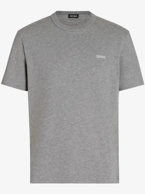 Zegna logo-embroidered cotton T-shirt