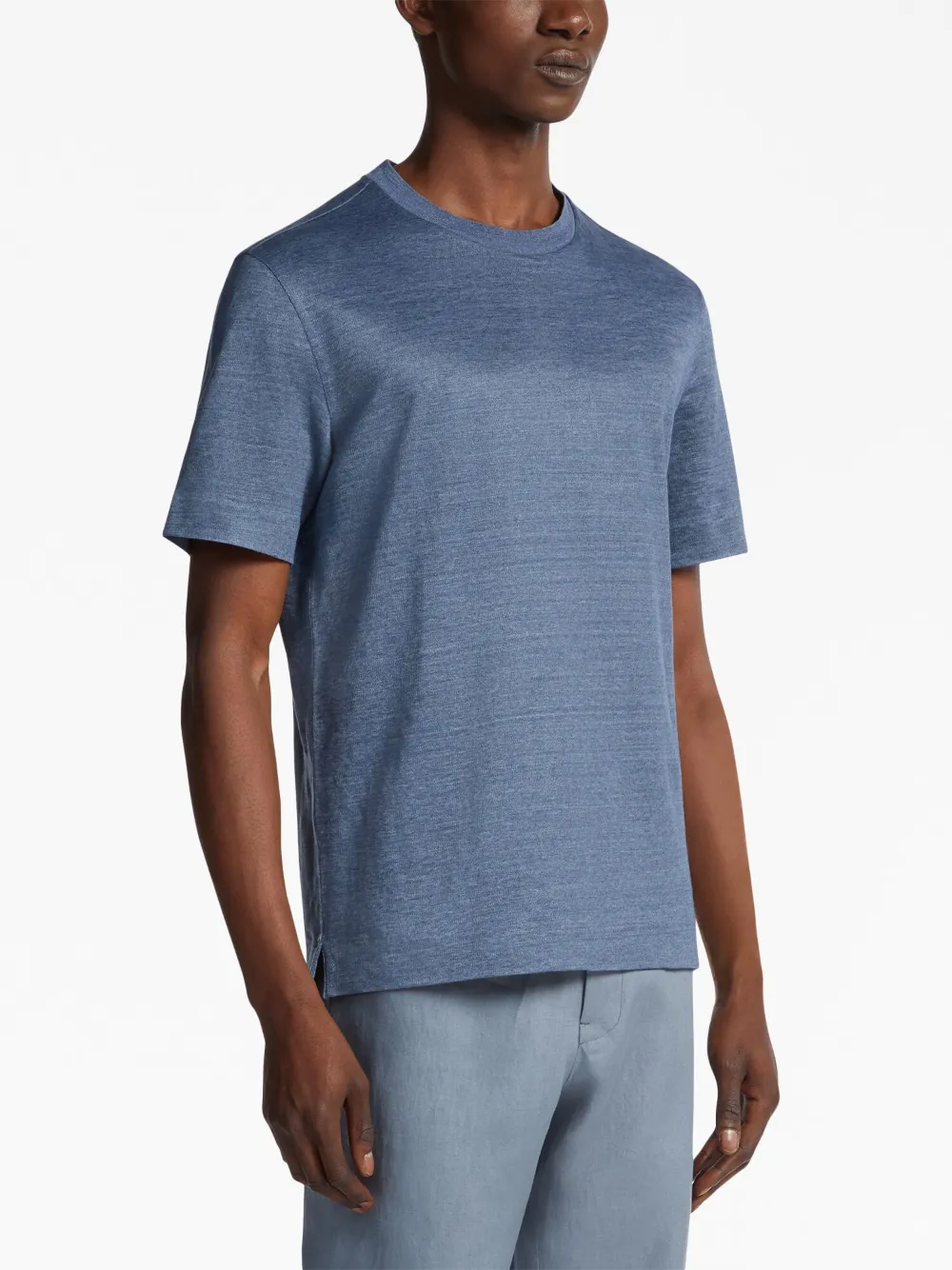 Zegna Linnen T-shirt - Blauw