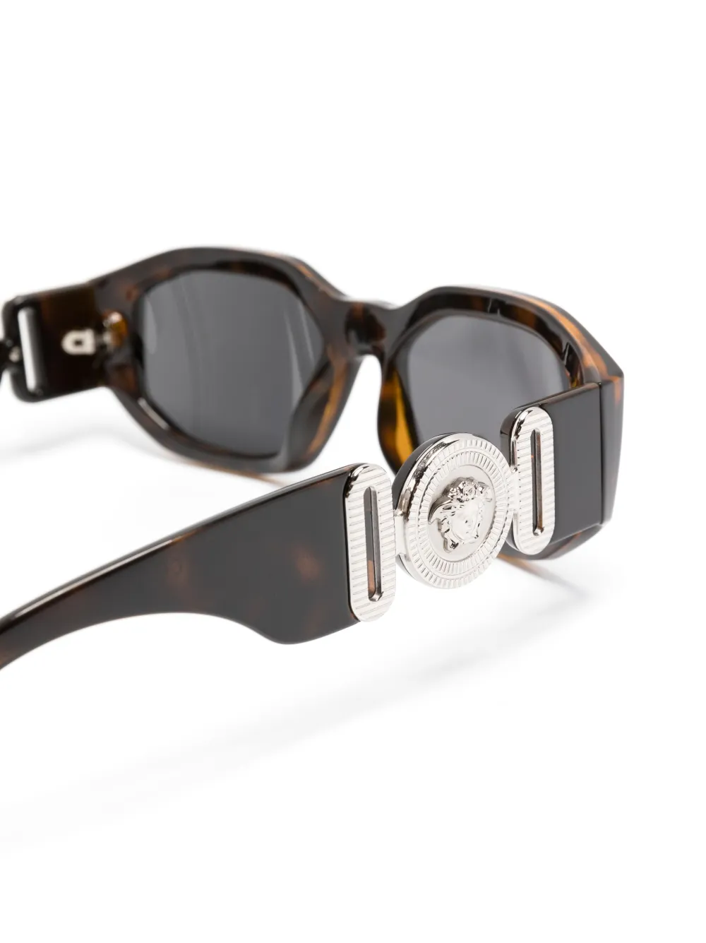 Shop Versace Medusa Biggie Sunglasses In Brown