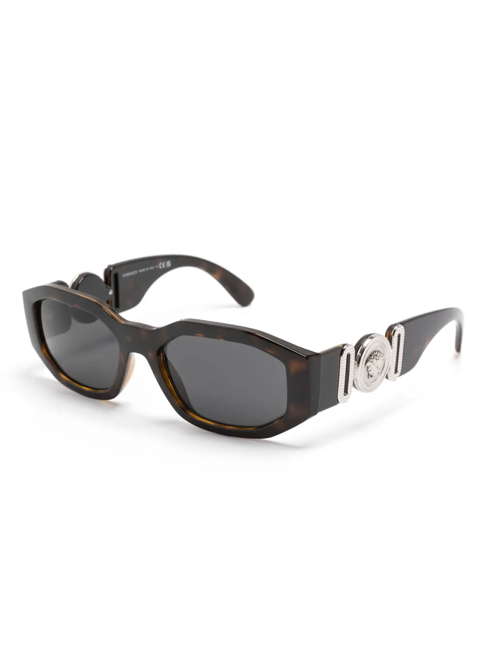 Shop Versace Medusa Biggie Sunglasses In Brown