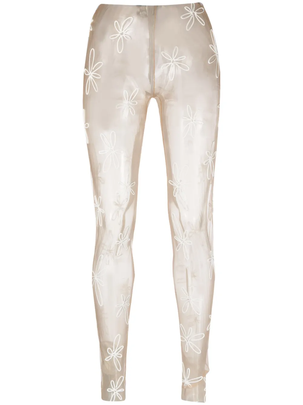 KASIA KUCHARSKA FLORAL-APPLIQUÉ SHEER LEGGINGS