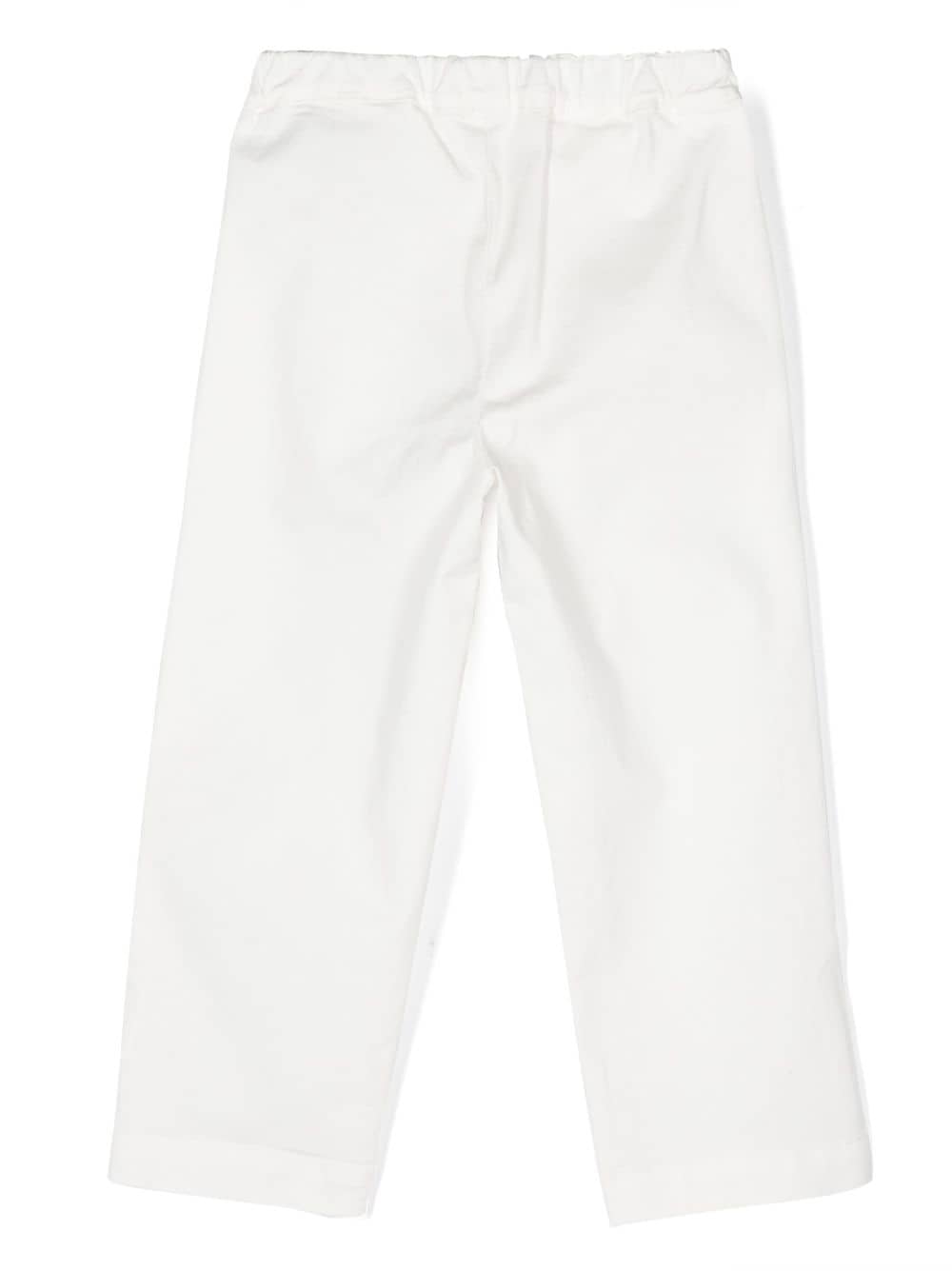 Shop Il Gufo Two-pocket Cotton Trousers In White