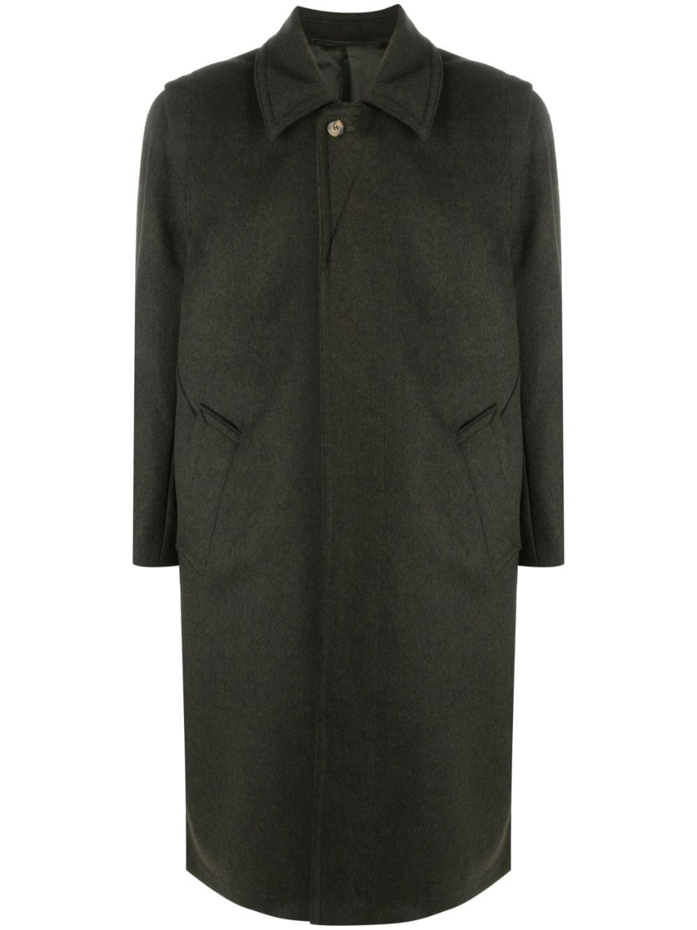 Rier Single-breasted Wool Trench Coat In Green