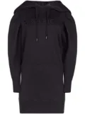 Nina Ricci logo-embroidered hooded dress - Black