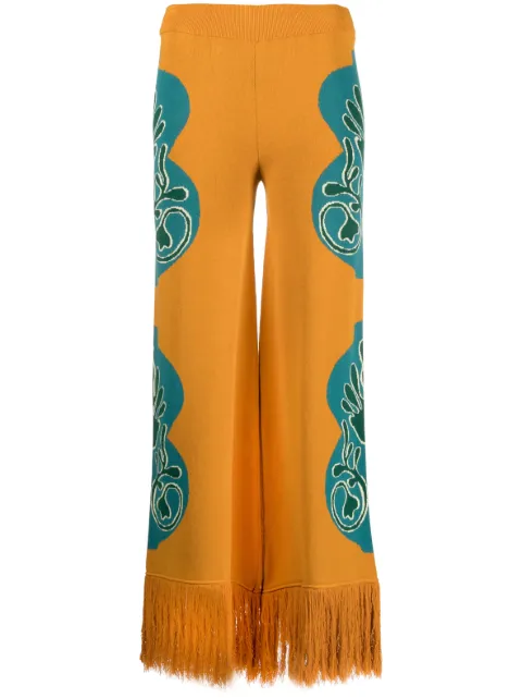 PAULA fringe-detail wide-leg trousers