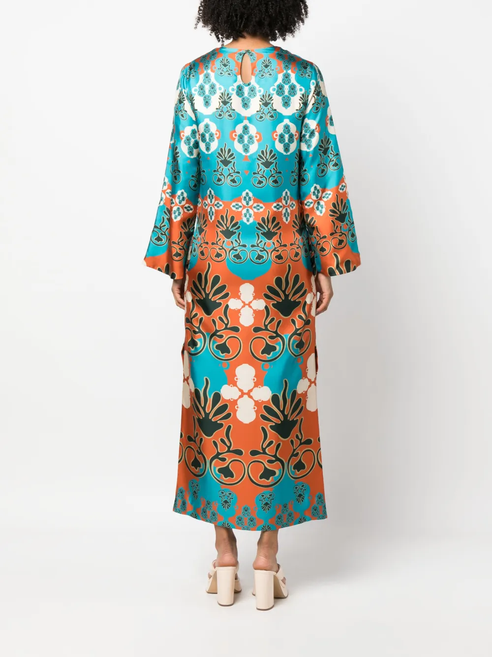 Paula Patterned-jacquard Midi Dress In Multi