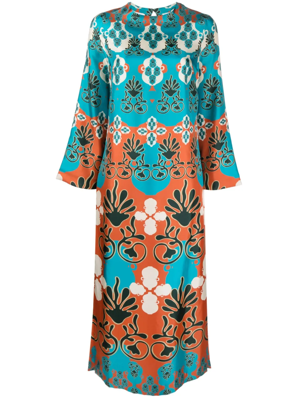 Paula Patterned-jacquard Midi Dress In Multi