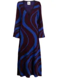 PAULA patterned-jacquard maxi dress - Red