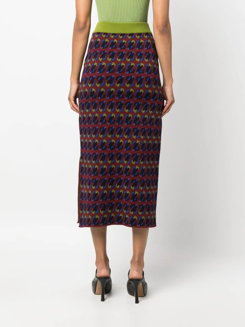 Paula Monogram-pattern High-waist Skirt In Multi