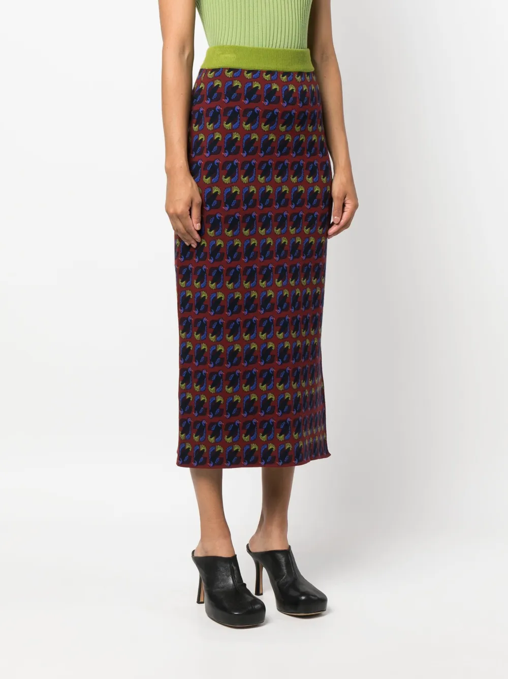 Paula Monogram-pattern High-waist Skirt In Multi
