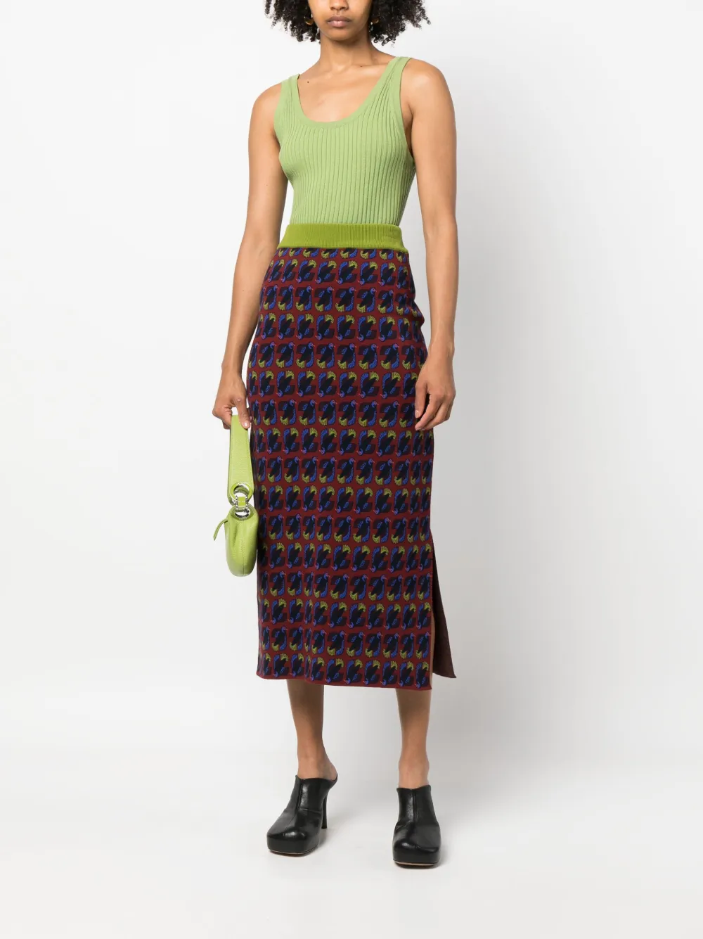 Paula Monogram-pattern High-waist Skirt In Multi