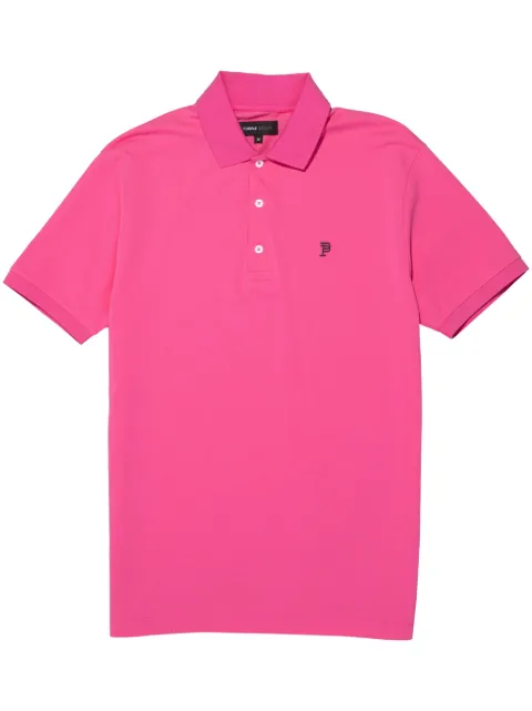 Purple Brand Pikee-Poloshirt mit Logo-Schild